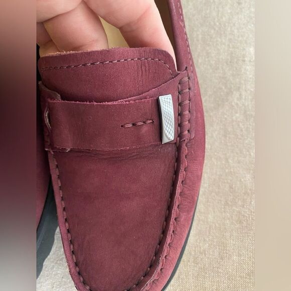 baldi london wine-colored shoes loafers with small platform size 8.5 made New - Picture 8 of 12